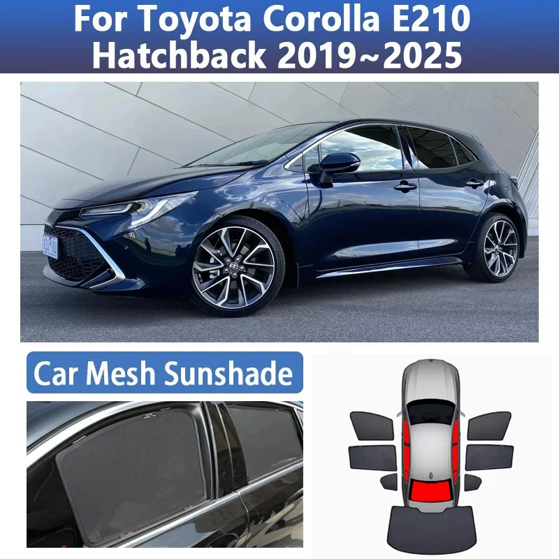 

Для Toyota Corolla E210 хэтчбек Auris 2019 ~ 2025 2022 сетчатый солнцезащитный козырек, солнцезащитные козырьки, магнитные шторы для окон, автомобильные аксессуары