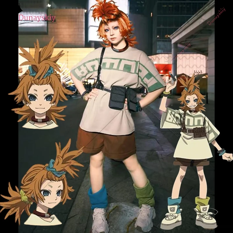 

aBc01Cosplay GACHIAKUTA Remlin Costume Remlin Character Pinafore Dress Anime Halloween Theme Clothing And Accessories Suit