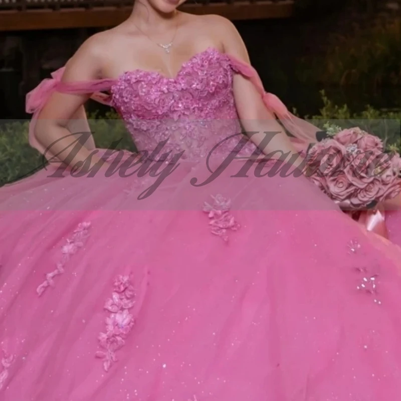 A3159 Meksykańskie Sukienki na Bal Maturalny dla Kobiet, Specjalne Okazje, Koronkowe Aplikacje, Bufiaste Tiulowe Sukienki na Urodziny, Quinceanera, Sukienka 15, Personalizowane