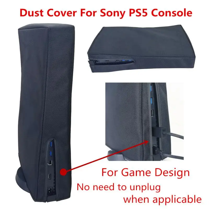 1pc Nylon Dust Cover With Dust Plug For Ps5 Anti Scratch Soft Neat Lining Dust Guard For Ps5 Console Protective Cover