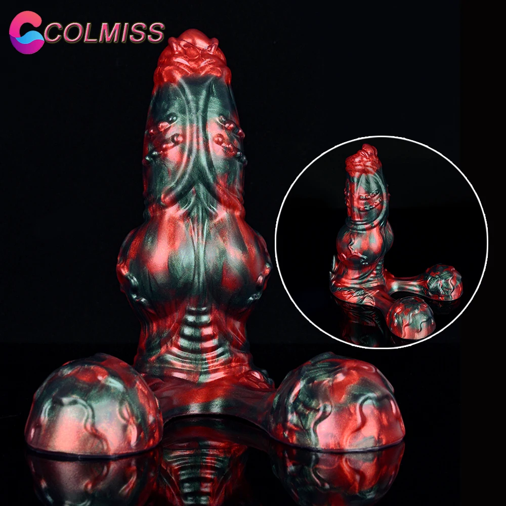 

COLMISS Silicone Animal Penis Thick Knot Dildo Anal Plug Vaginal Stimulation Dildos Sexual Flirting Sex Toys For Female Pleasure