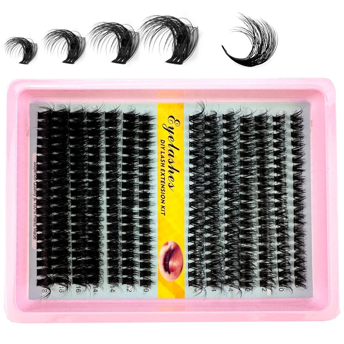 AMSDCN Mink Eyelashes 8D Fluffy Cluster Eyelashes 30-100D 0.07mm10-18mm Mixed DIY Extensions Volume Reusable For Makeup Beginner