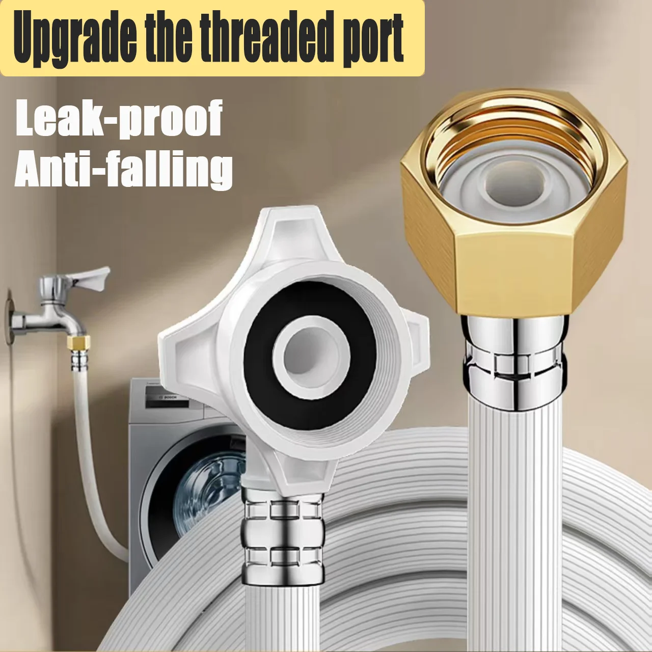 Upgraded 80/100/200/300/500cm Super Long Explosion-Proof Washing Machine Hose G1/2'' G3/4'' Water Inlet Leak-proof Flexible Pipe