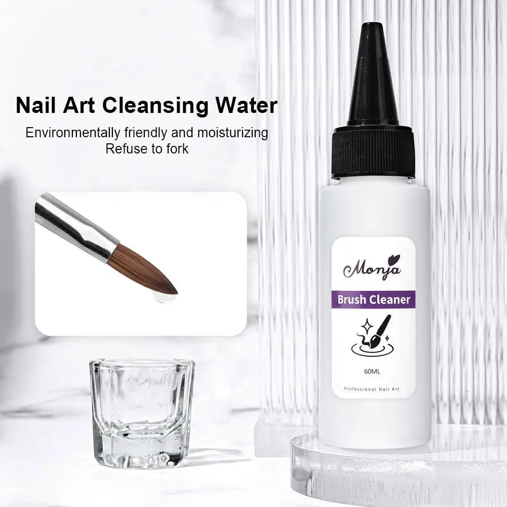

30/60ml Nail Brush Cleanser Liquid Remover Acrylic UV Gel Polish Quick Degreaser Professional Salon Manicure Cleaning Tool