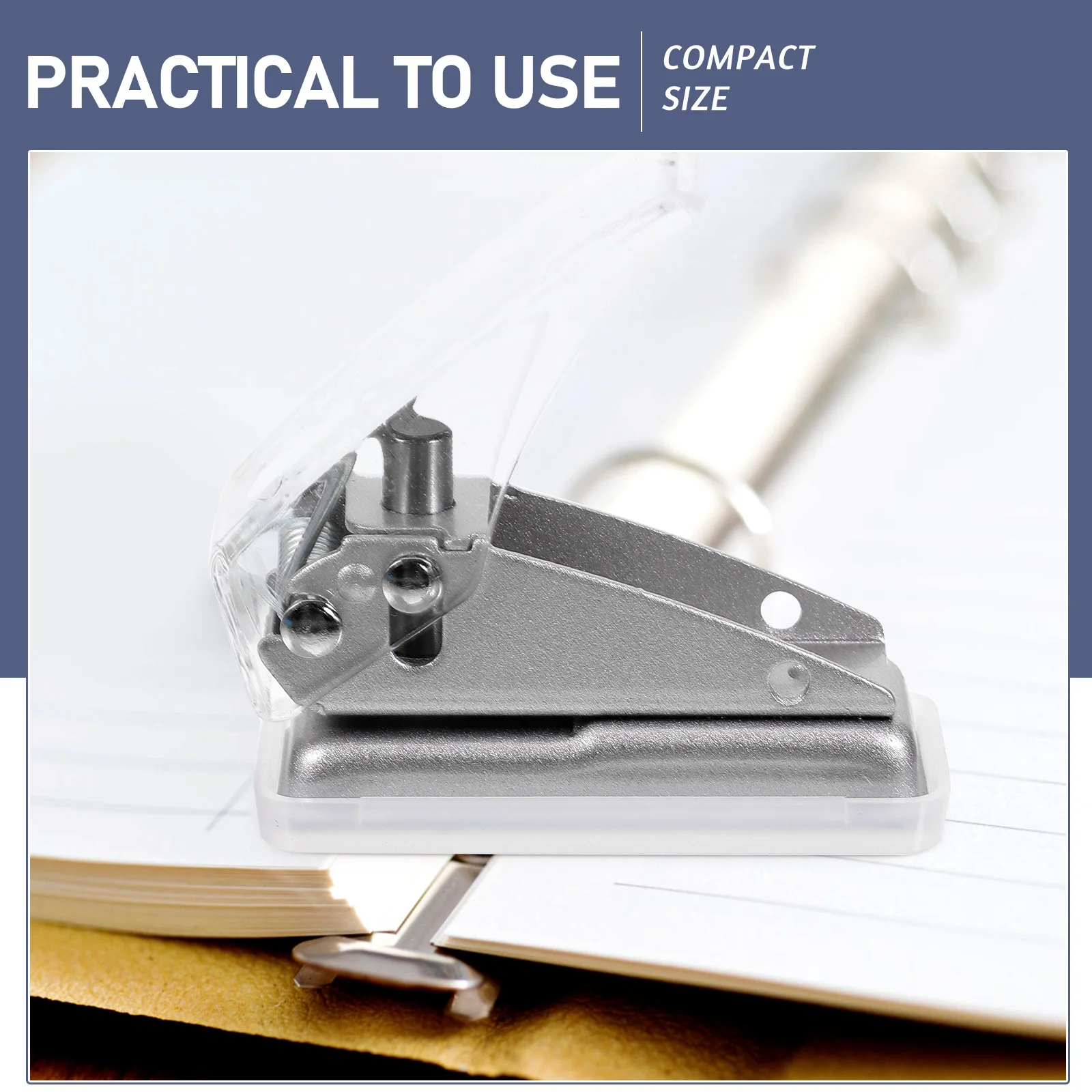 

2Pcs Plastic Hole Puncher Fine Workmanship Single Hole Punch for Office Supply Binder Loose Leaf Paper Sheets Craft Projects