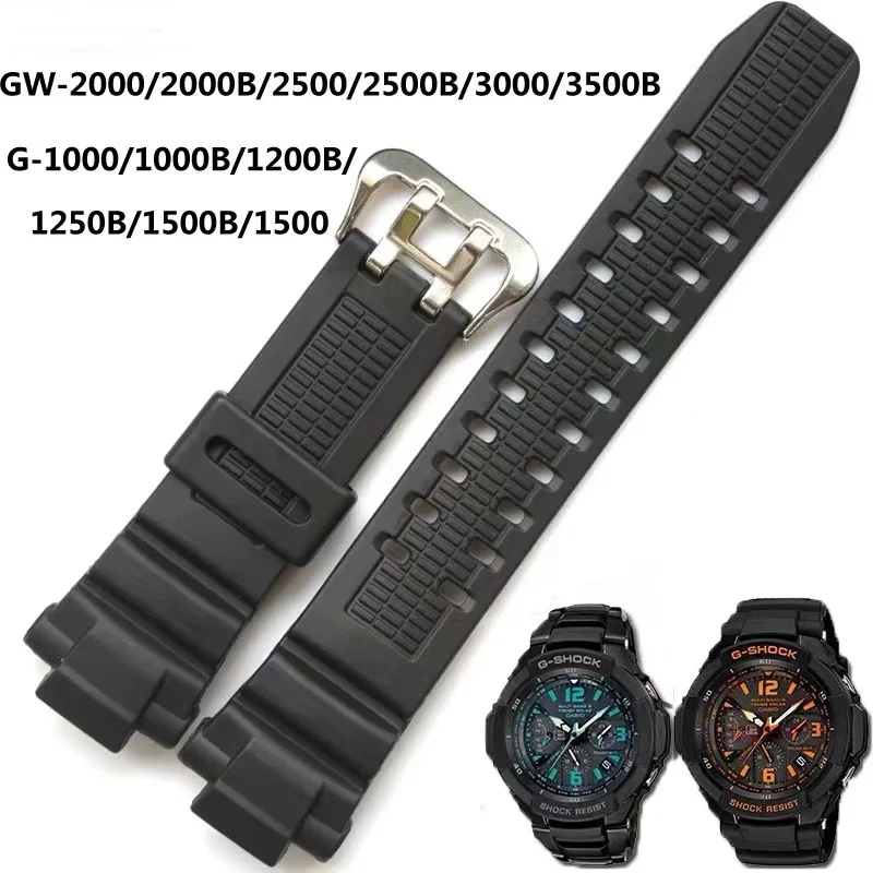 TPU Watch Strap for Caiso gshock GW-2000/2000B/2500/2500B/3000/3500B G-1000/1000B/1200B/ 1250B/1500B/1500 Sport Diving Watchband