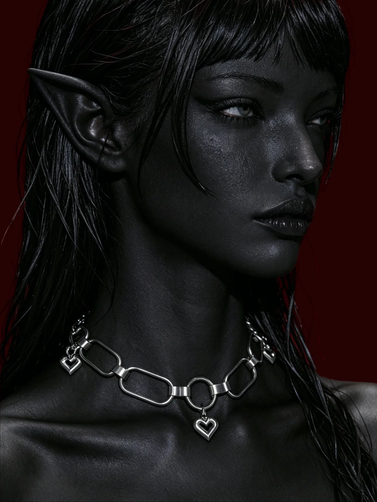 Goth Grunge Pentagram zircon eye pendant Choker Necklace Y2K Harajuku Punk Rivet Link Chain Aesthetic Titanium Steel Jewel