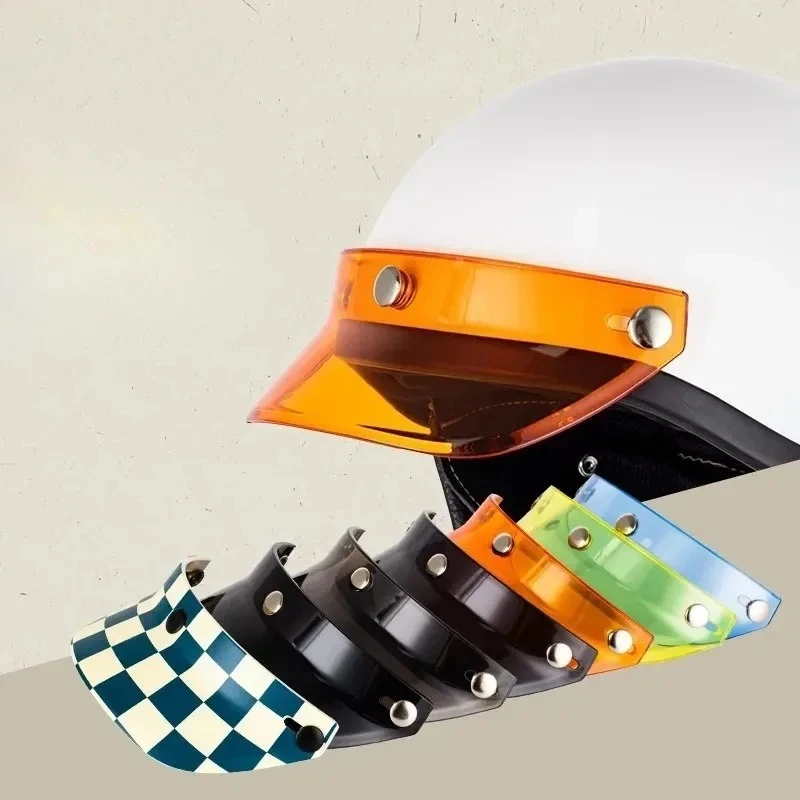Helmet Visor Universal Windproof Flip Wind Shield 3 Snap-Button Motorcycles Accessories For Open Face Motorcycles Helmet
