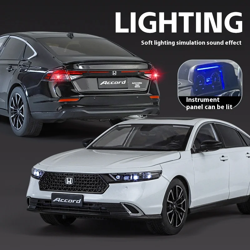 Honda Accord – modèle de voiture en alliage moulé sous pression 1:18, réglage du siège, pneu absorbant les chocs, Collection d'ornements, cadeau d'anniversaire