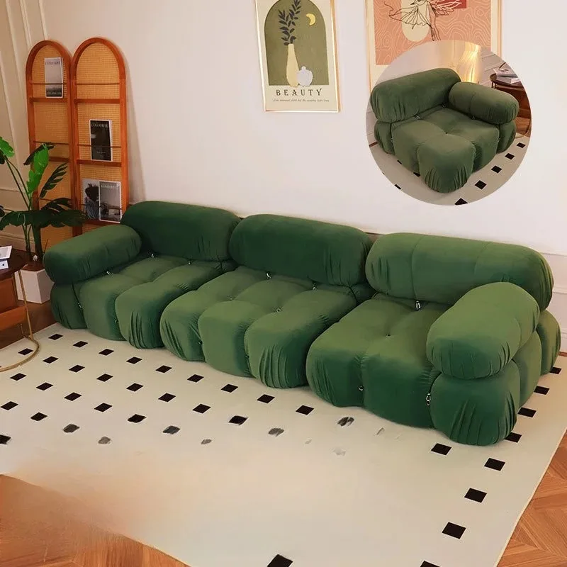 Lazy sofa Internet celebrity fabric living room small apartment bedroom double small French module sofa