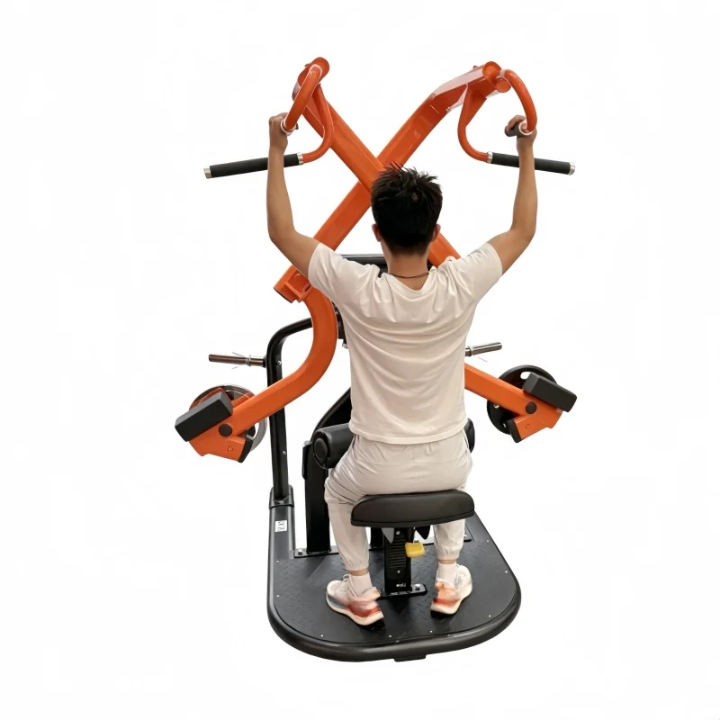 Commercial Plate Loaded Lat Pulldown Machine Body Building Fitness Wide Lateral Back Sports Equipment Strength Training Machine