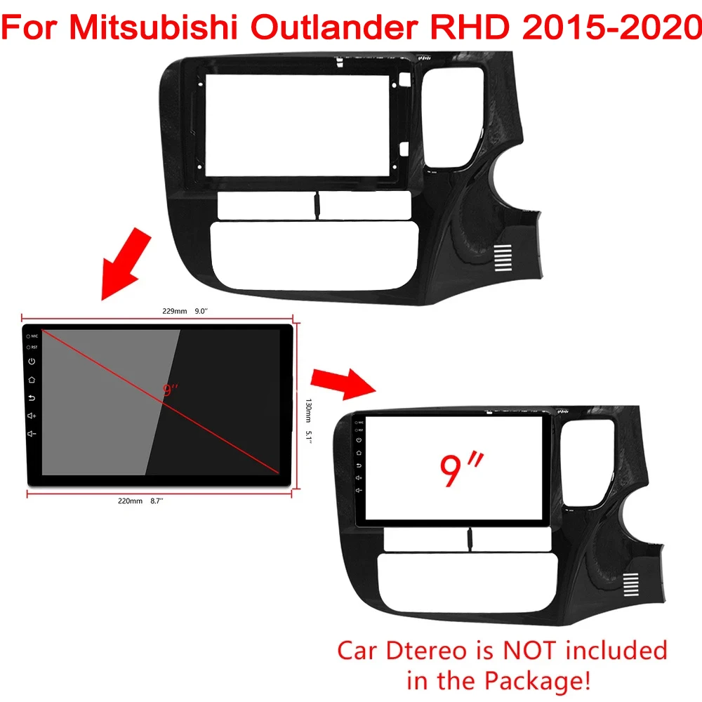 

9" Double Din Car Frame Install Panel Dash Mount Installation for Mitsubishi Outlander 2015-2020 RHD car fascias