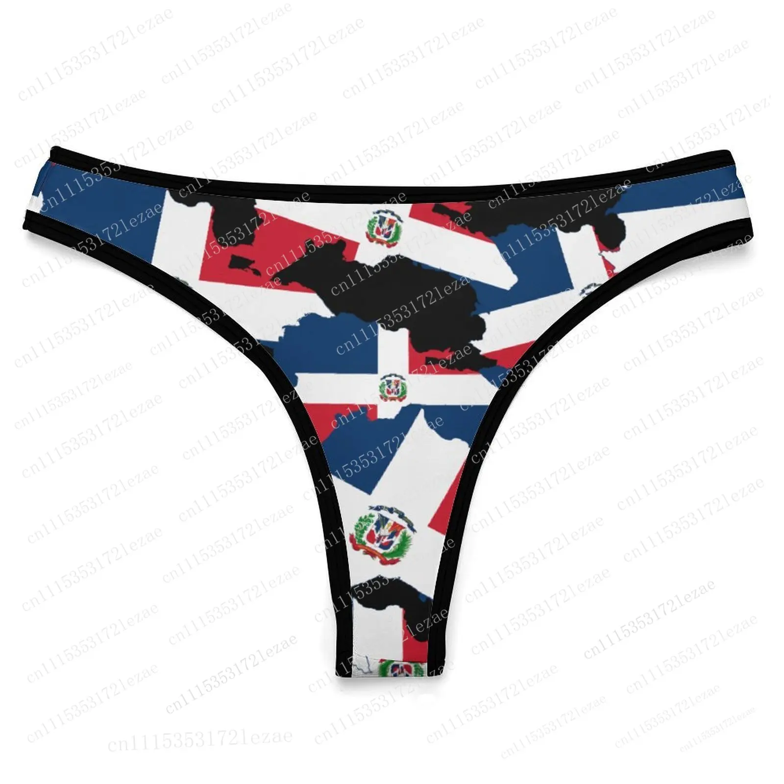 República Dominicana Flag Ice Silk Thong Panties Women's Comfortable Briefs S-2XL Suitable for Everyday Wear and All Seasons