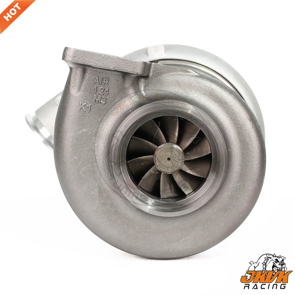 JKVK Racing GTX5533R Dual Ceramic Ball Bearing 94mm Turbocharger 1.22/1.41 D-Vband T6 Divided 1.24 Vband Up To 2250HP