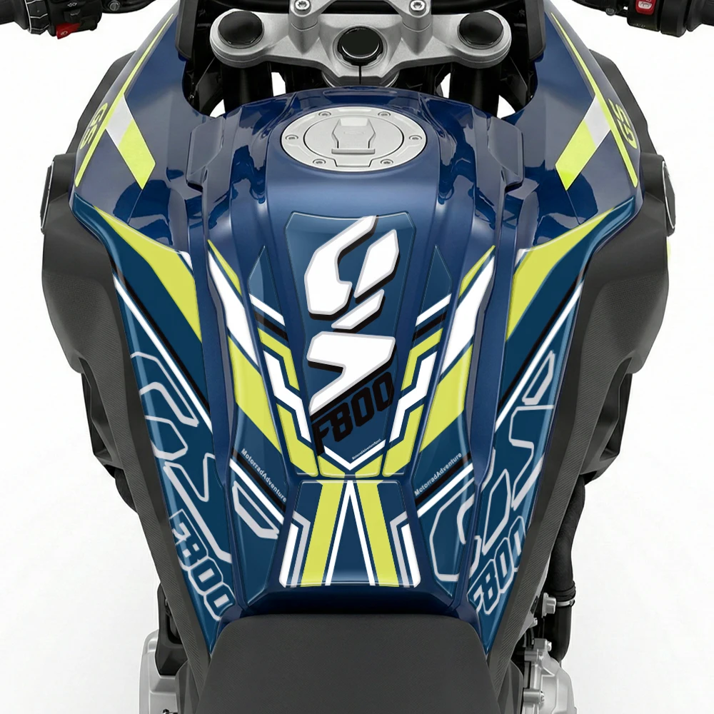 For BMW F800GS Triple Black  F 800 GS 2024-2025 Blue Motorcycle 3D Gel Tank pad Protector Knee Tank Side Protectors Stickers