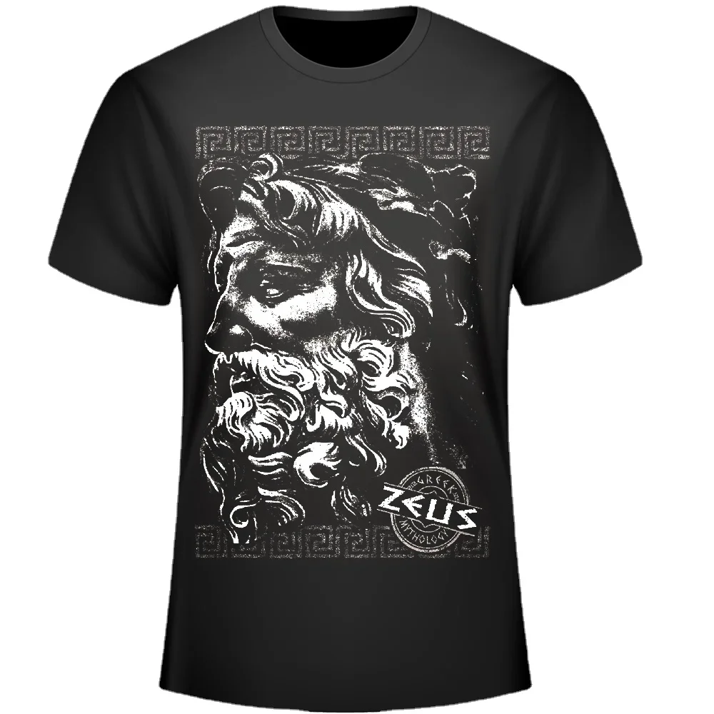 Ancient Greek  King of The Gods Zeus Portrait Statue Printed Men's T-Shirt. Summer Cotton Short Sleeve O-Neck Unisex T Shirt New