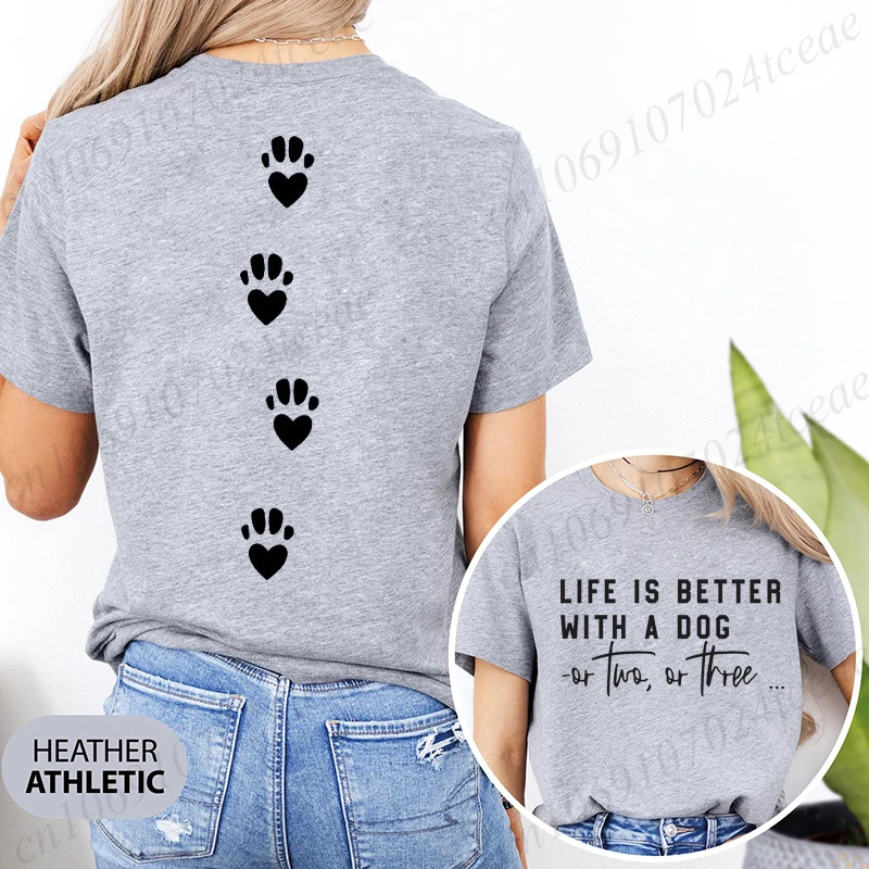 Graphic T-shirts Women All I Need Is Coffee and My Dog Print Fashion Casual Tshirt Woman T Shirt Short Sleeve Fashion Summer Tee