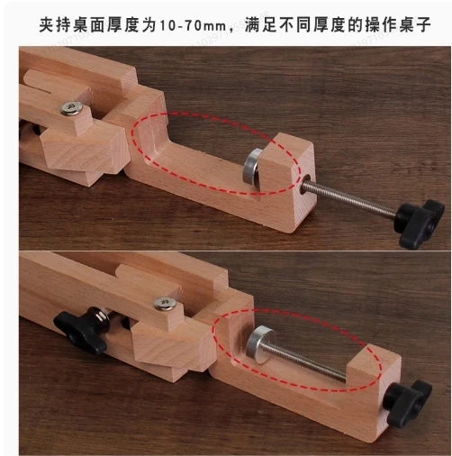 Black Walnut Leather Stitching Pony - 60mm Wide Desktop Clamp for Hand Sewing, DIY Craft & Leatherwork Tool