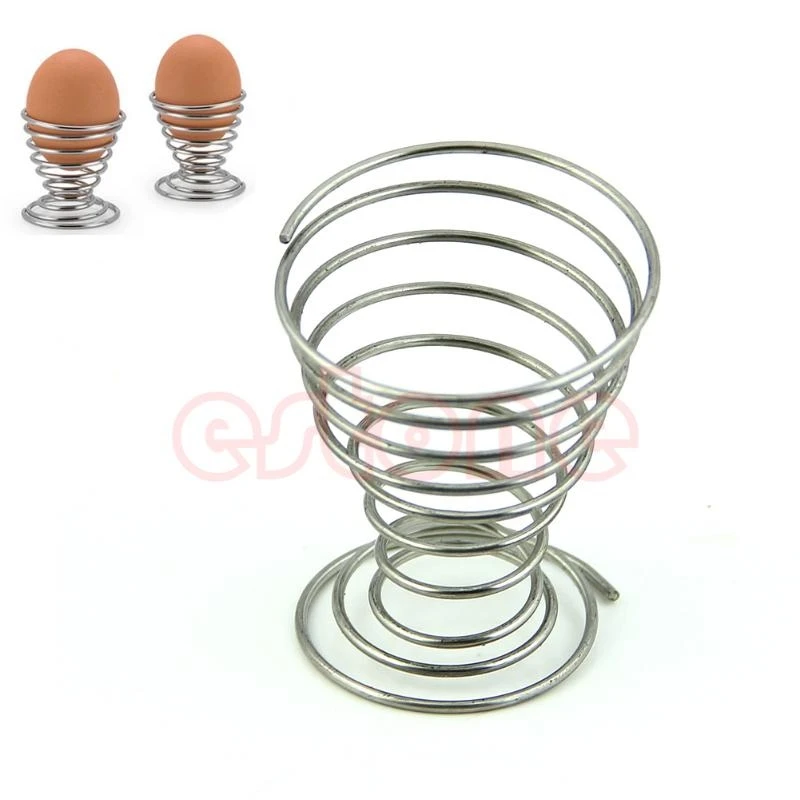 

Hot Products 1pcs Stainelss Steel Spring Wire Tray Egg Cup Boiled Eggs Holder high quality