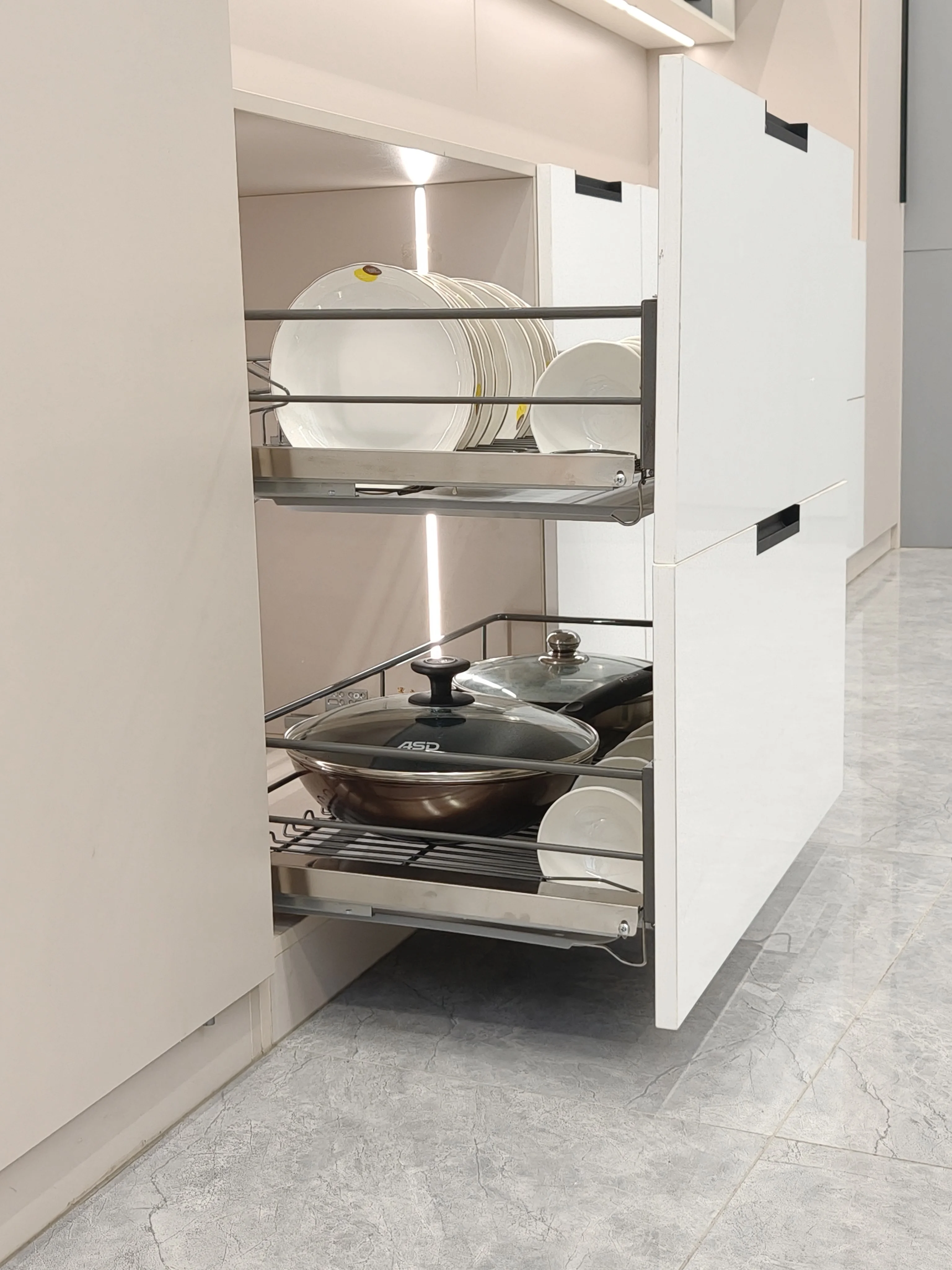 Factory Shelf Kitchen Cabinet Hanging Basket Storage Combined Cupboard Basket For Efficient Kitchen Storage Kitchen Storage