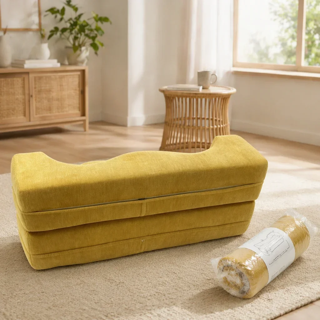 gi- Seater Floor Sofa Bed High Density Full Sponge No Deformation Skin Friendly Luxury Fabric 2-in-1 Multifunctional Floor Couch
