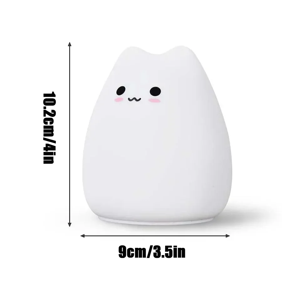 Touch Night Light Colorful Cat Silicone Animal Light Led Lights Cartoon Silicone Lamp Bedroom Decoration Lights Bedside Lighting