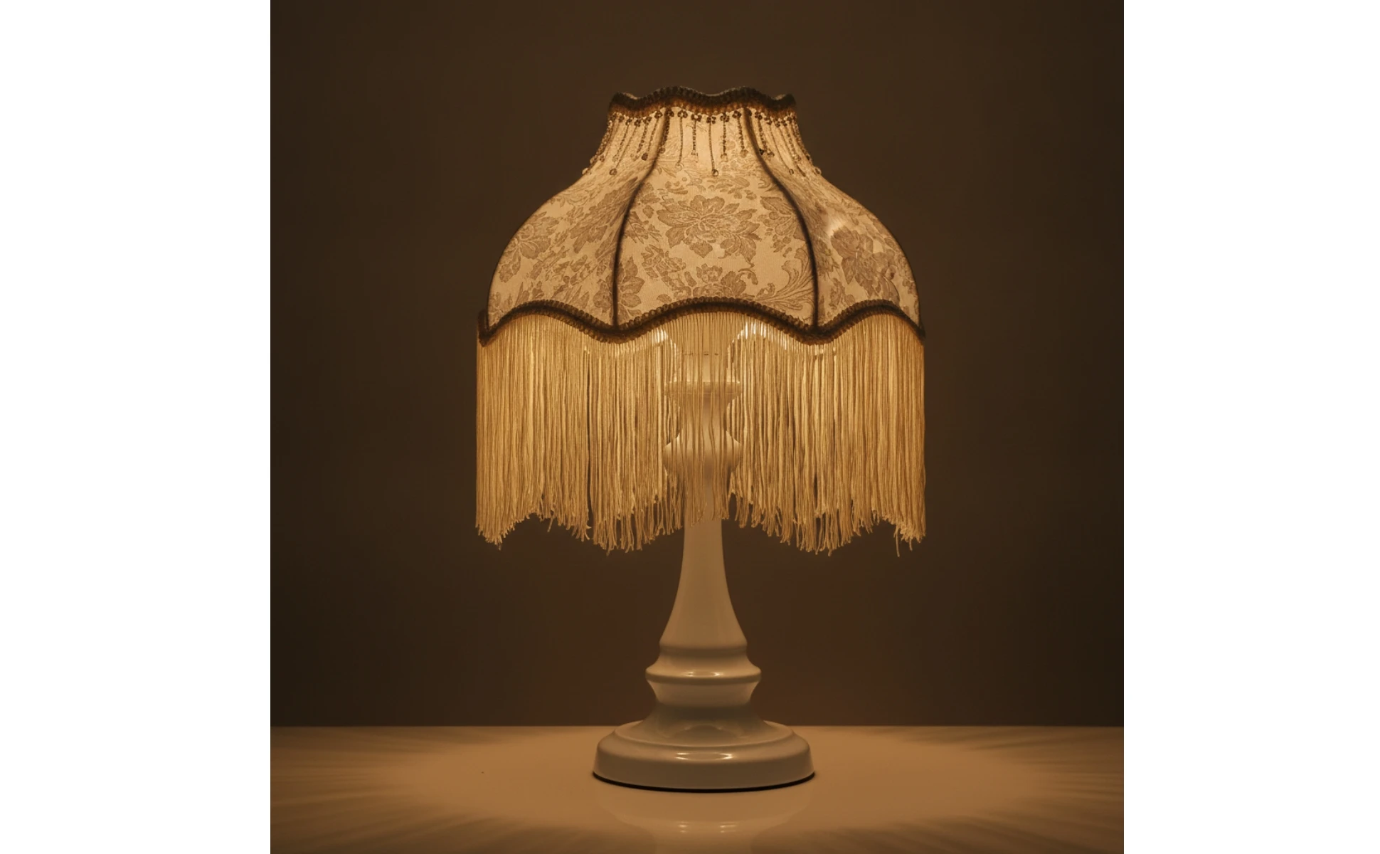 Fringe Table Lamp Ornate Table Lamp with Textile Shade Corded Elegant for Girls, Bedroom, Reading Corner