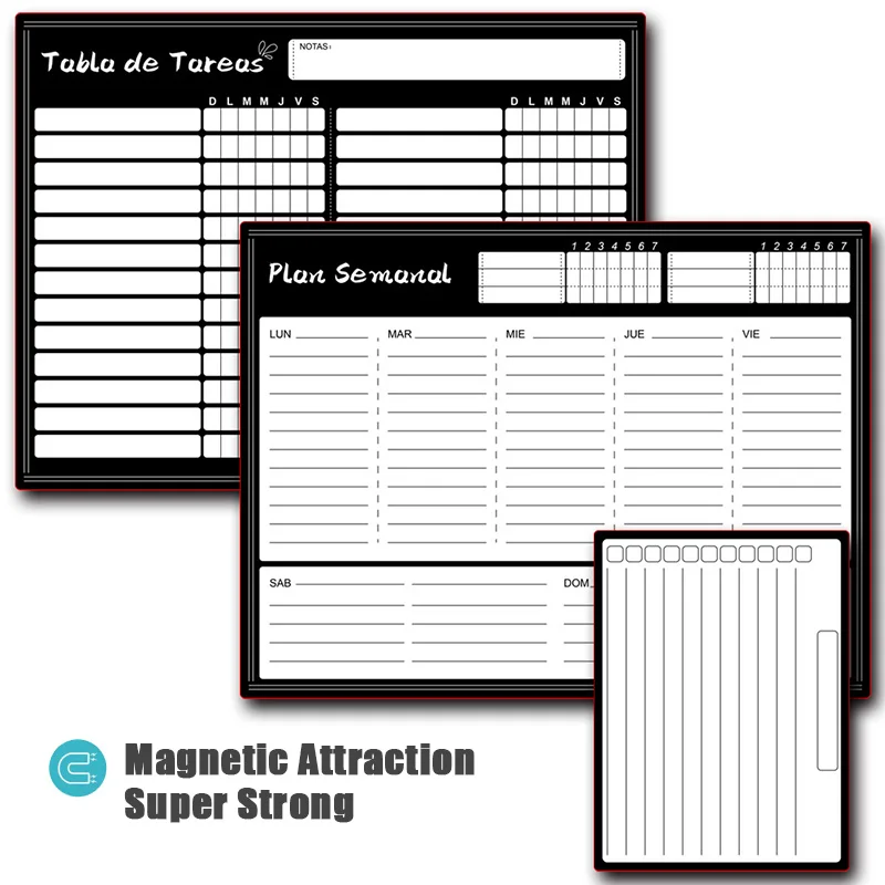 磁気カレンダー冷蔵庫ステッカー、ホワイトボードウォールステッカー、学習スケジュール、冷蔵庫ステッカー、メッセージボア、1セット