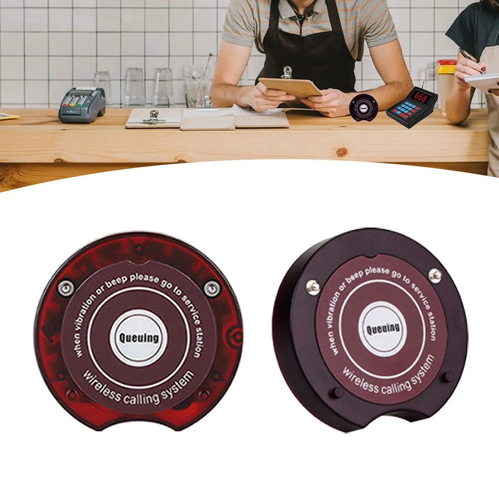 10Pcs Restaurant Pager Replacement Rechargeable Coaster Pagers for Waiting Line Managing Guest Service Church Food Truck Nursery