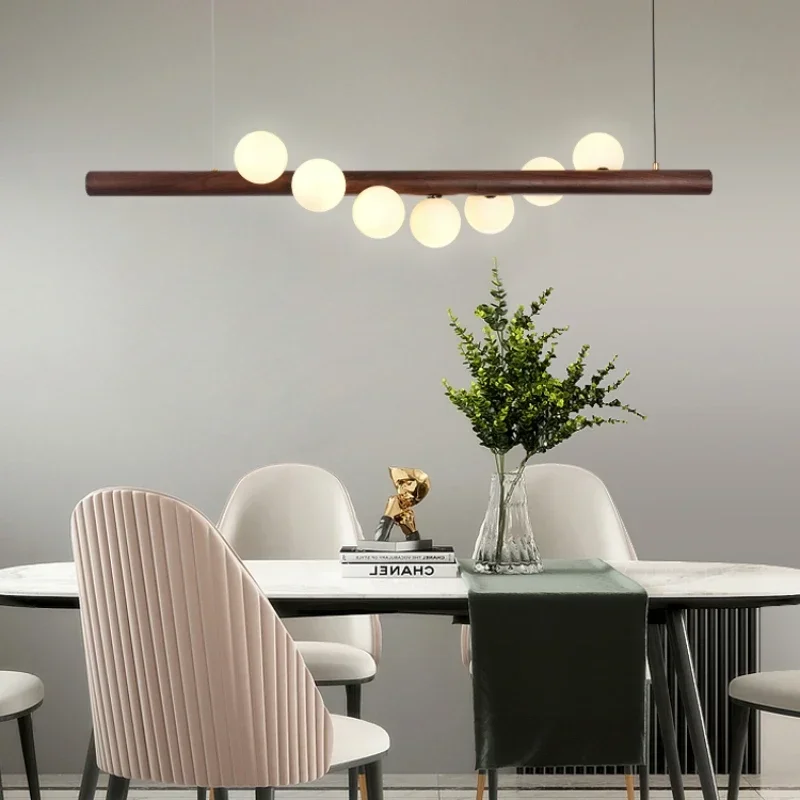 

Walnut Restaurant Simple Bar Lighting Creative Personality Modern Dining Table