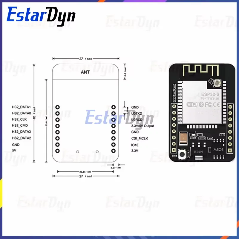 ESP32-CAM ESP32-CAM-MB MICRO USB ESP32 Последовательный порт с Wi-Fi ESP32 CAM Макетная плата CH340 5 В Bluetooth OV3660 / OV2640 Камера