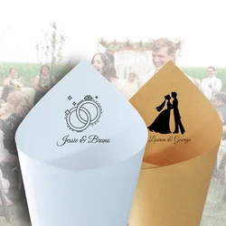 30Pcs Customized LOGO Custom Wedding Cones Personalized Design Your Toss Cones Gift Box Birthday Party Confetti Toss Cones