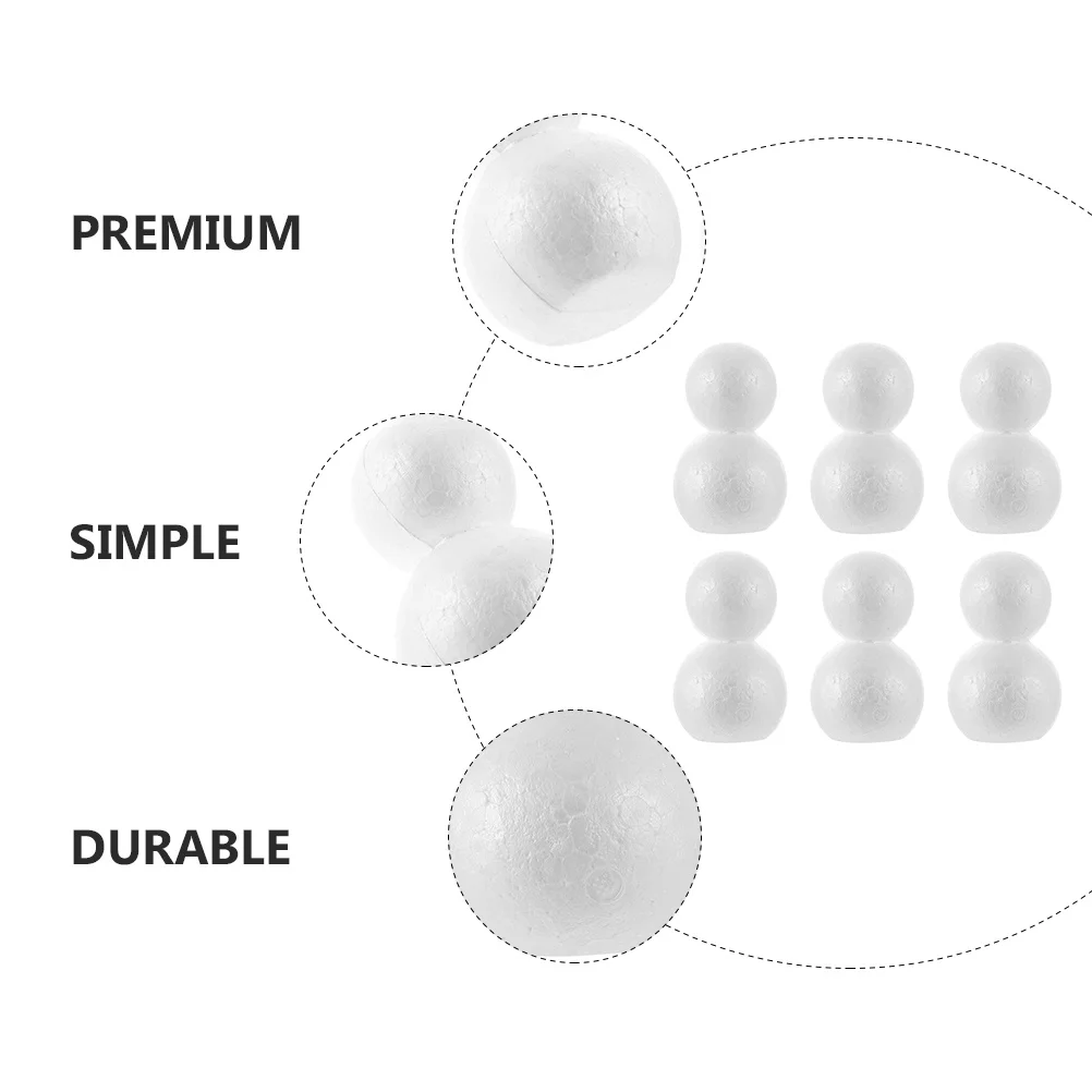 

DIY Snowman Material 6pcs Lightweight Foam Balls for Christmas Crafting Perfect for Snowman and Holiday Fun