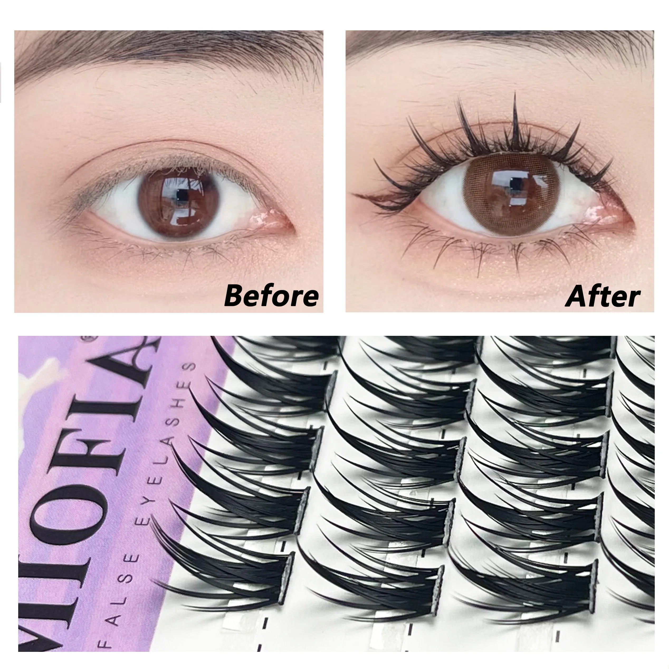 160 grupos de pestañas de imitación de visón 3D, palancos de pestañas individuales rusos naturales, herramienta de maquillaje de extensión de pestañas DIY de gran capacidad