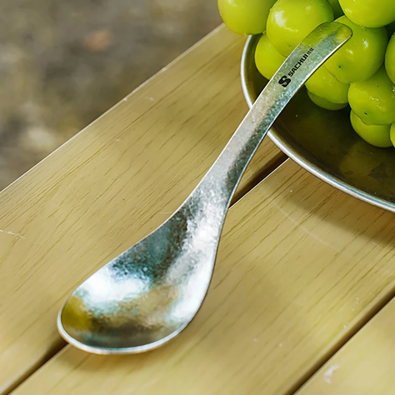 Pure Titanium Portable Spoon, Lightweight Household & Camping Dining Tableware
