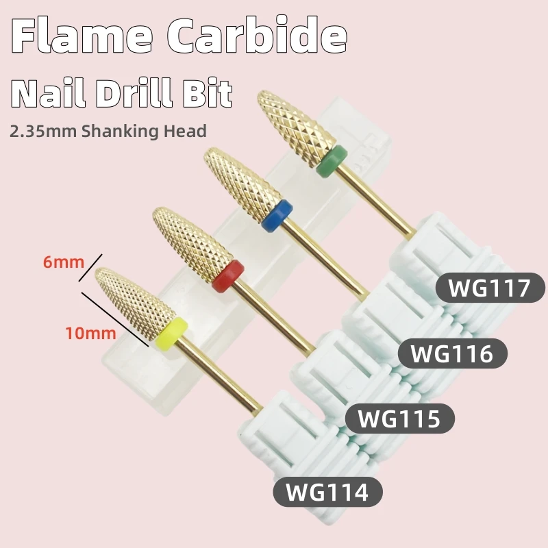 1 قطعة لهب الذهب/برميل كبير مسمار مثقاب الخشب كربيد 3/32 "قاطعة المطحنة ل مانيكير الروتاري لدغ الحفر الكهربائية اكسسوارات أداة #4