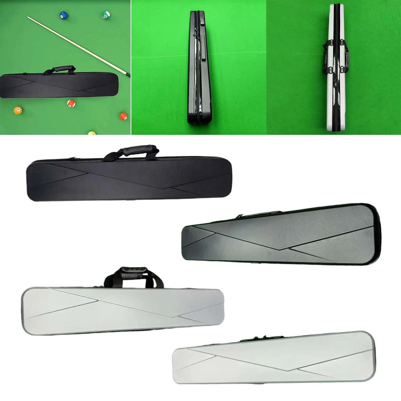 Caso de bilhar com slot para giz, Pool Rod Box, bolsa Cue Bag para mesa de bilhar, 1/2