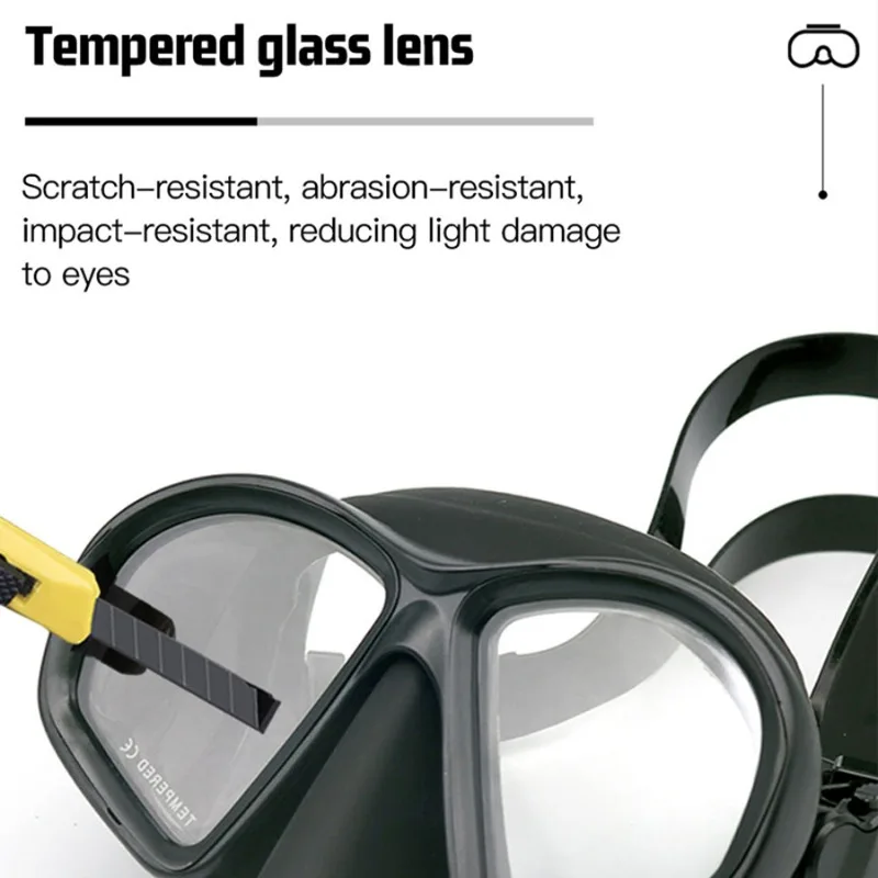 Wholesale Wet Go-Pro Low Capacity Diving Mask Tempered Glass Free Diving Mask Type J Diving Mask Snorkel Tube Set
