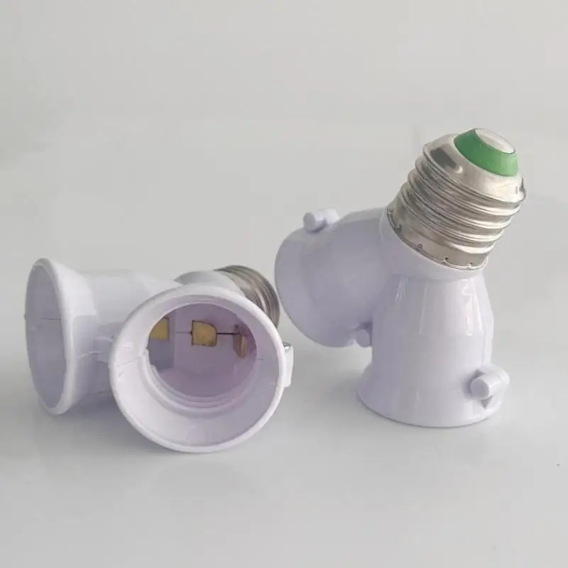 E27 One to Two Conversion Head Socket Creative 2-e27 Lamp Holder Extender Distributor Converter Plug Light Adapter to E27