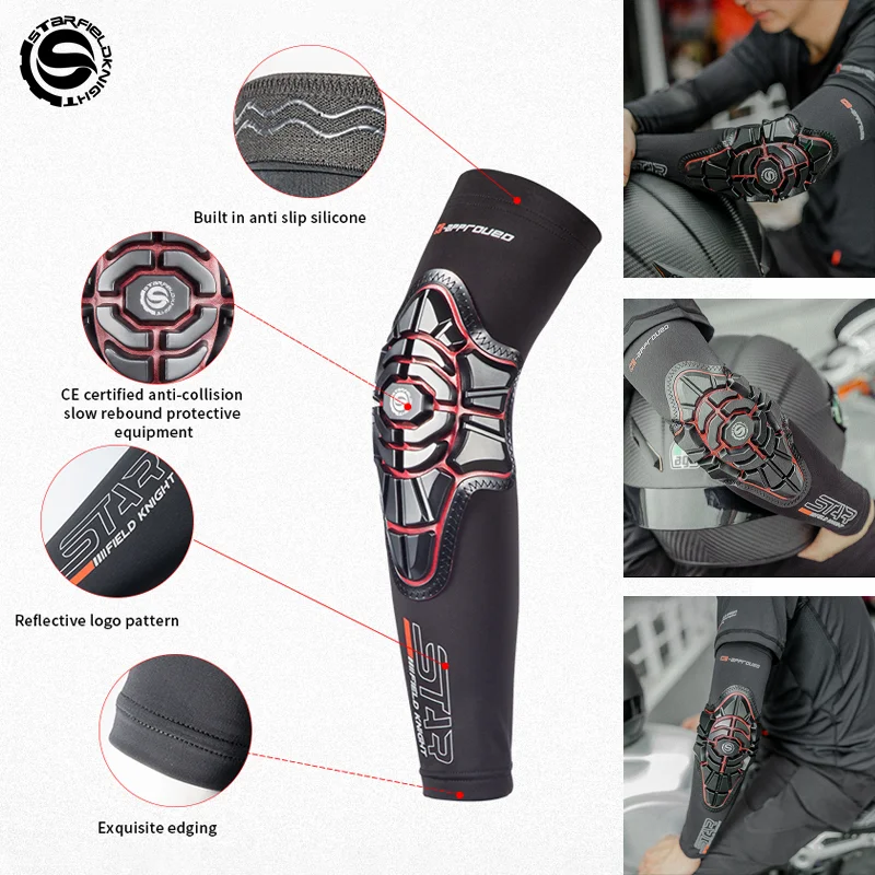 

Motorcycle Cycling Elbow Pads Arm Sleeve Summer Breathable Ice Silk Fabric Sun Protection Anti-fall Riding Equipment Accessories