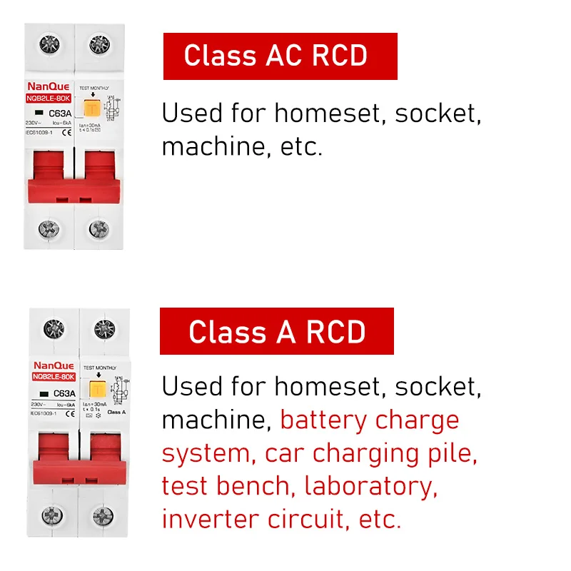 Type A RCBO DC Leackage Protector Class A RCD Mini Residual Current Circuit Breaker DPN AC DC 230V 110V 10A 16A 25A 32Amp