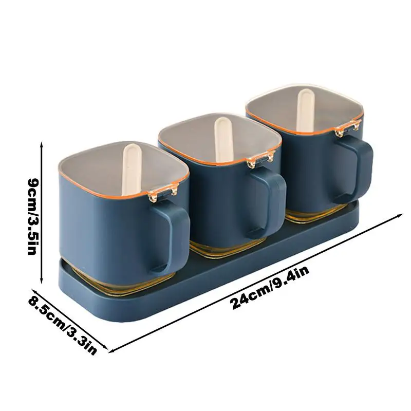 Spices Jars With Spoon Handy Condiments Jars With Spoons Condiment Jars Set Kitchen Seasoning Jar Set Multi Container For Salt