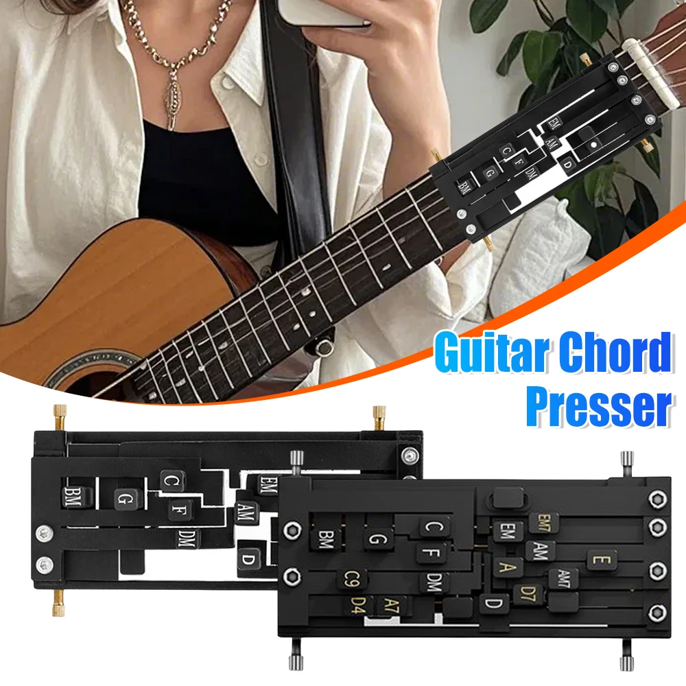 기타 코드 연습 도구 코드 프레서 트레이너 휴대용 기타 학습 시스템 연습 도구 코드 연습 자동 스트링