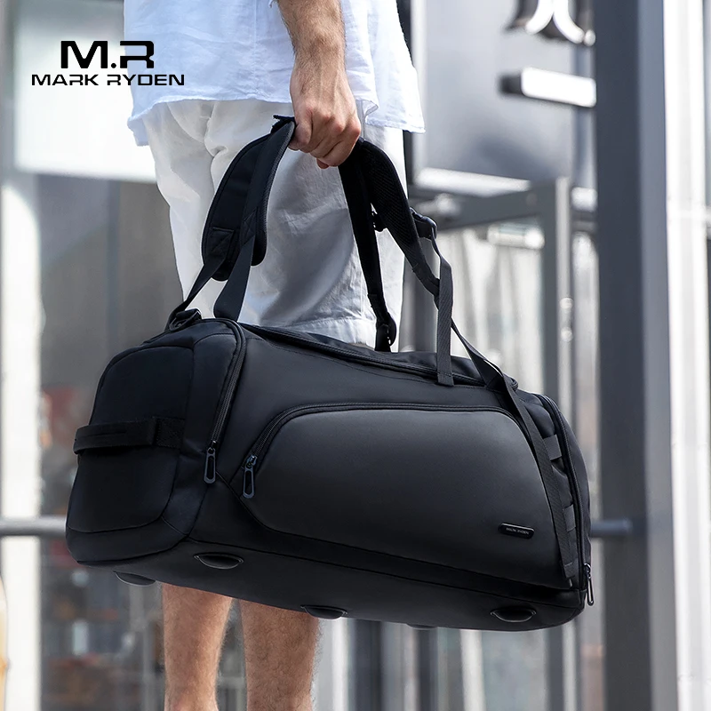 Imagem -03 - Mark Ryden-mala de Viagem Impermeável Masculina Bolsa Preta de Grande Capacidade Mochila de Viagem Multifuncional Casual Crossbody