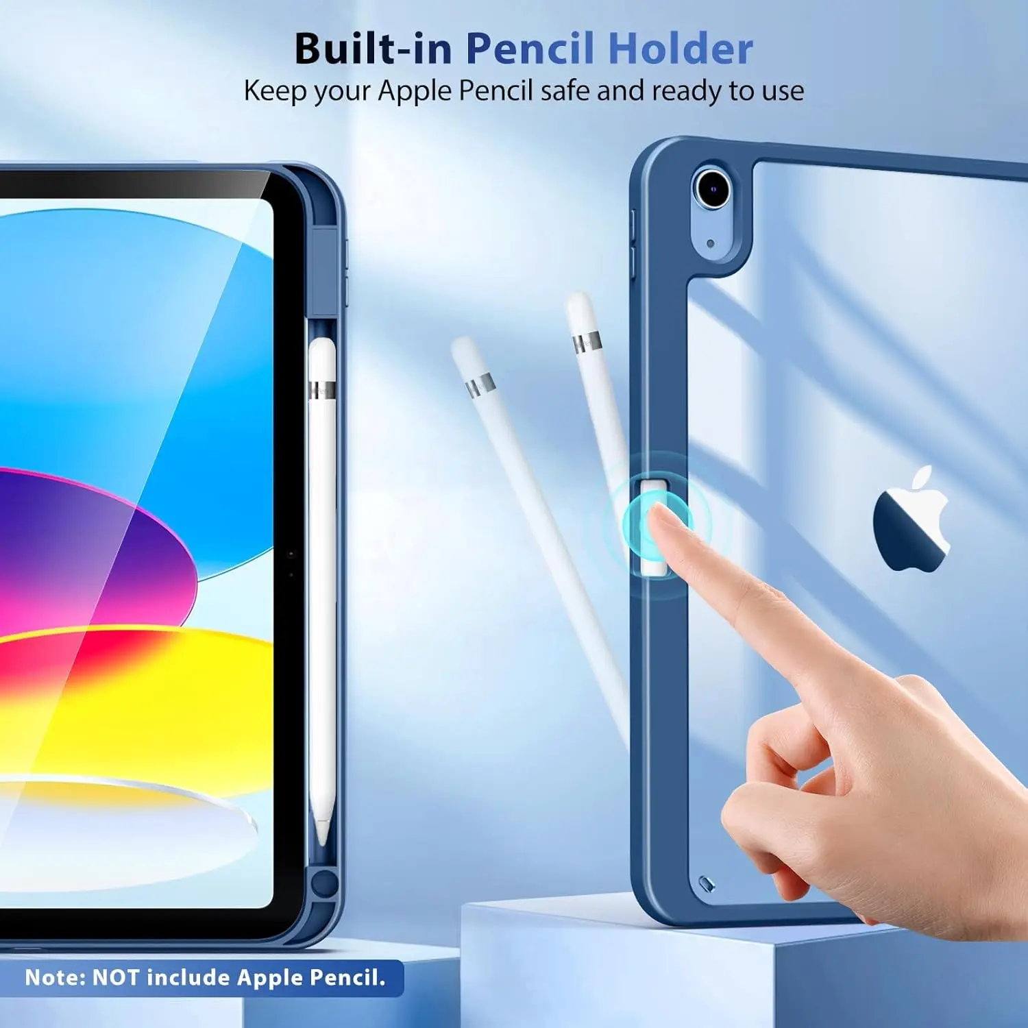 

Чехол для iPad (A1616) 11-го поколения, 11 дюймов, 2025, чехол для iPad 10-го поколения, 10,9 дюйма, 2022 год, с подставкой для карандашей, защитный чехол