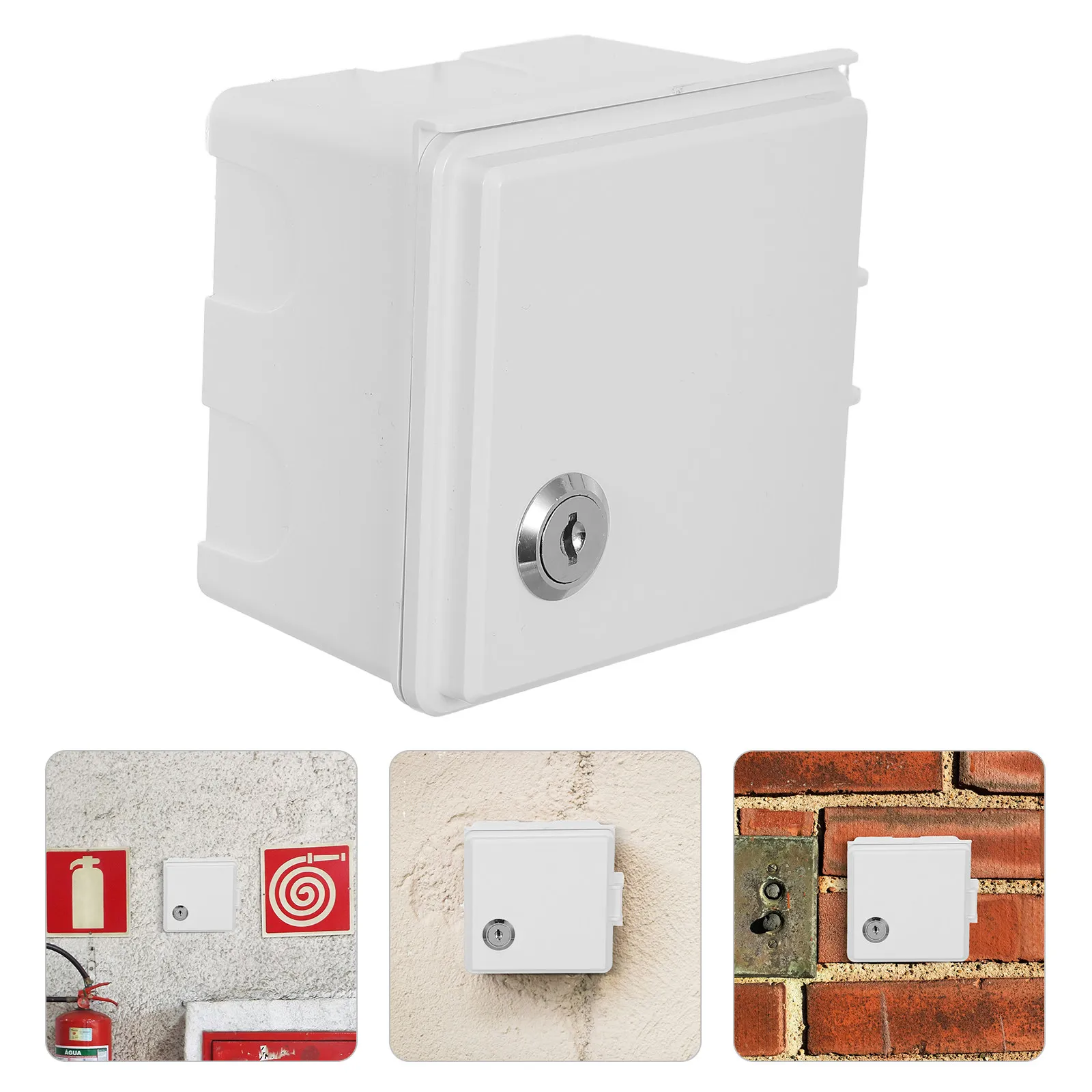 Outdoor Waterproof Electrical Socket Box Cover Lock Key Anti-Theft Weatherproof Outlet Protector Patio Garden Wall