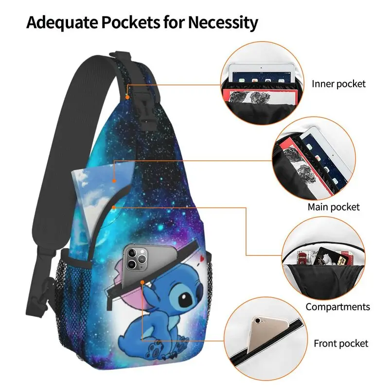 Custom Fashion Stitch Sling Bags for Cycling Camping Men\'s Crossbody Chest Backpack Shoulder Daypack