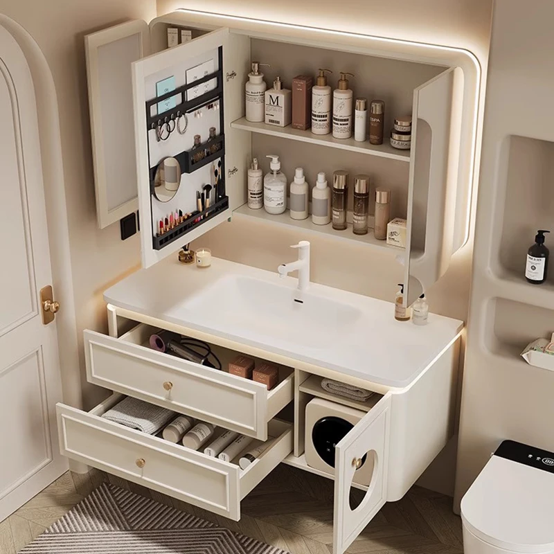 Washing Machine Bathroom Light Standing Cabinet Narrow Organizers Storage Hogar Muebles Wall Sink Small Armadi Aperti Furniture