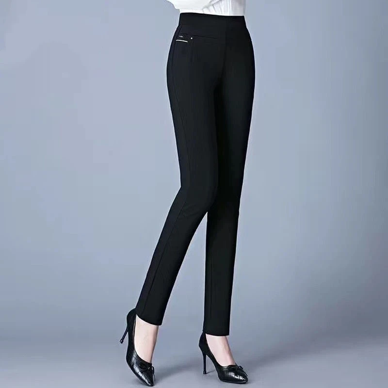 Autumn Winter Thickened Women's Pants High-waisted Elastic Casual Pants Middle-aged Elderly Women's Loose Pants Women