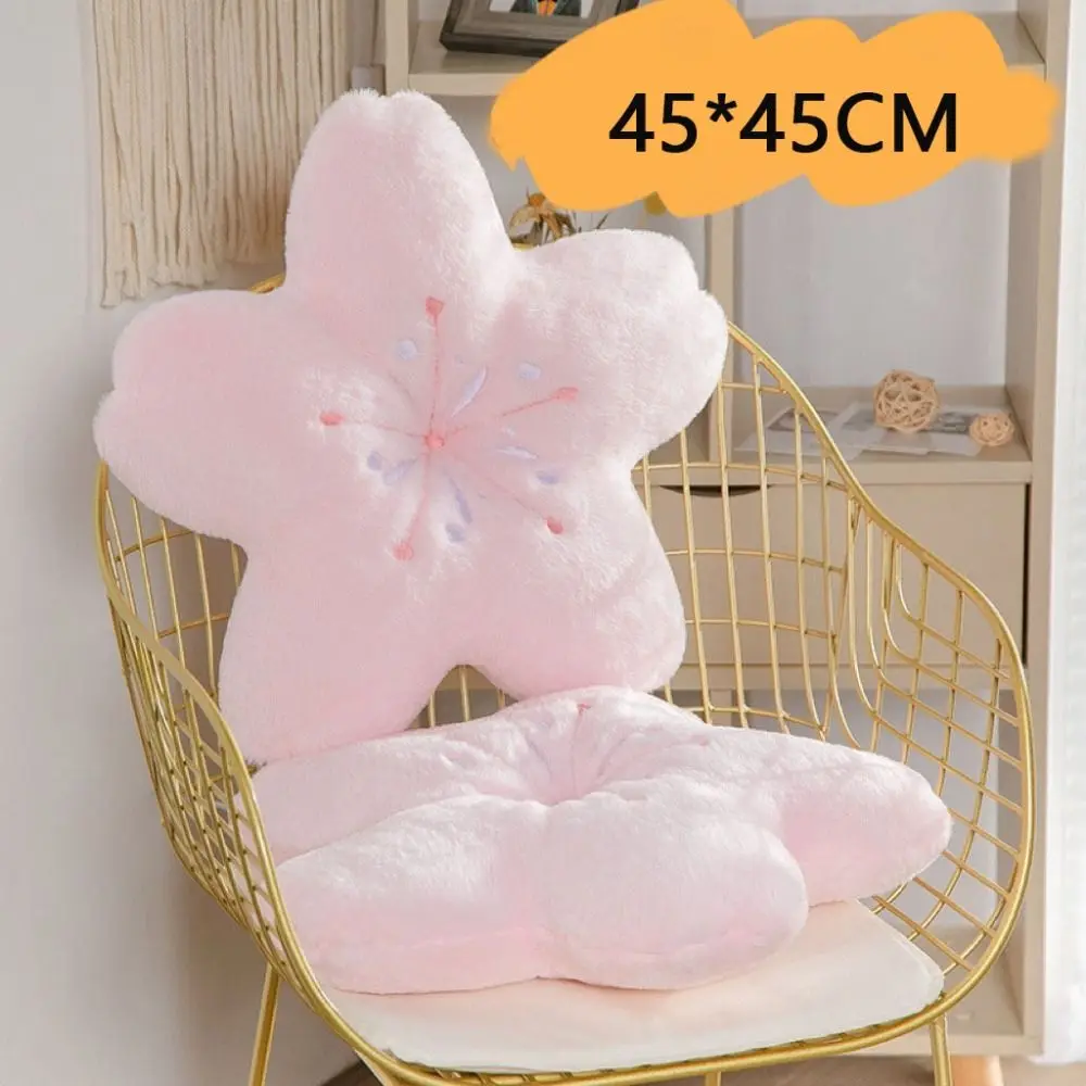 Kawaii 45cm Plush Pillow Cherry Blossom Soft Room Decor Pillow Pink Tatami Cushion Bedroom